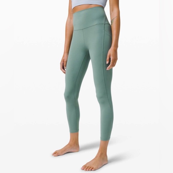 Lululemon Align High Rise Pant Pockets 25” Tidewater Teal Green Siz 2  Leggings - Picture 4 of 8